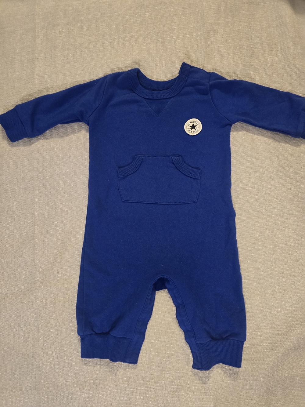 Converse Baby 3M Blue Coverall Romper Kangaroo Pocket All Star One Piece
